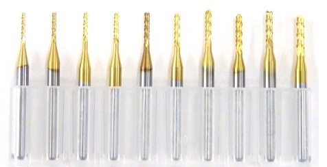 2480 PPLS 回路基板用 切削 エンドミル 超硬刃 先端直径:1.0-2.0mmアソート