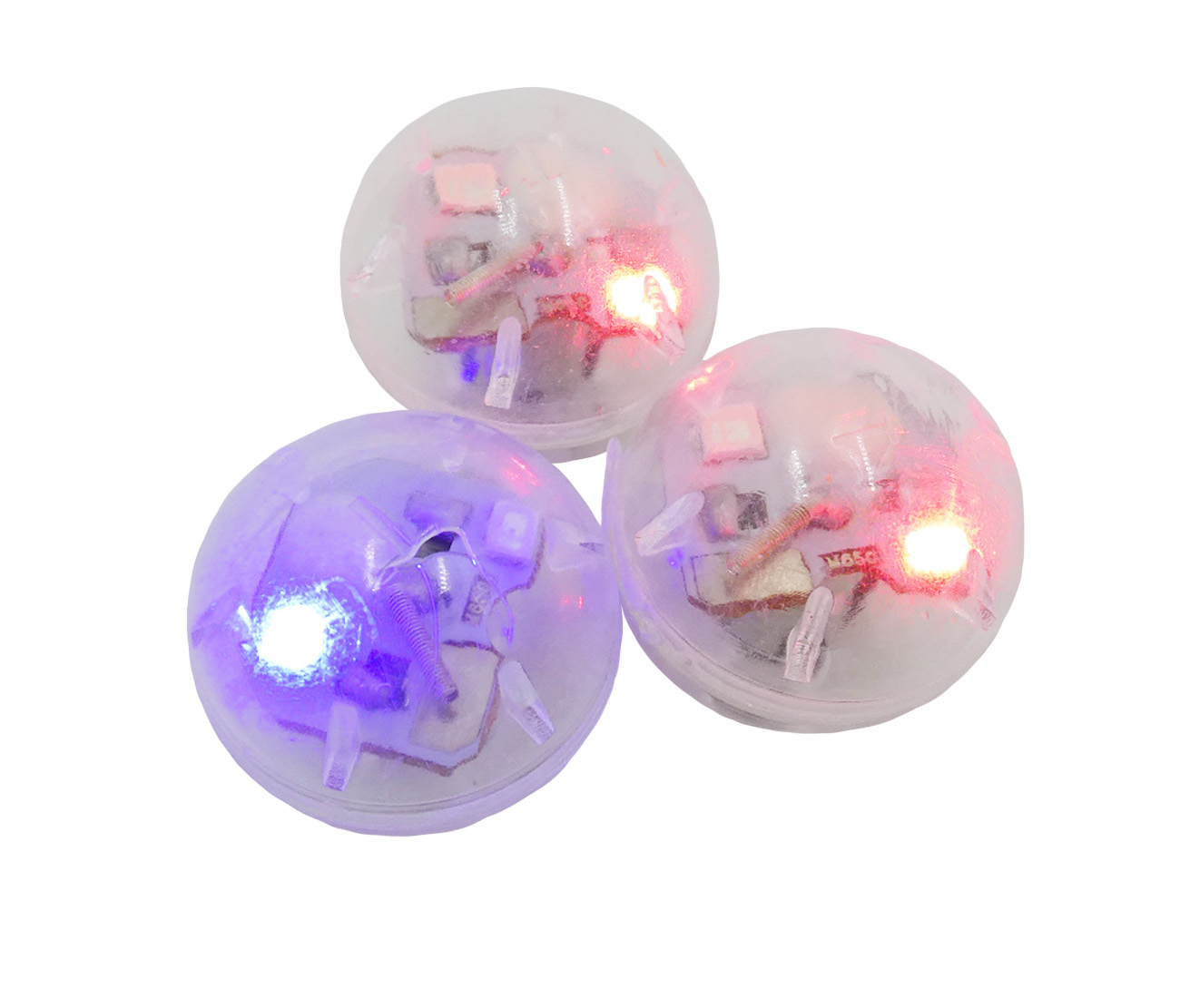 4028 PPLS 振動点灯式LEDライト 電池内蔵 球型ミニライト 強衝撃反応型 点滅タイプ 赤青交互発光 30個入