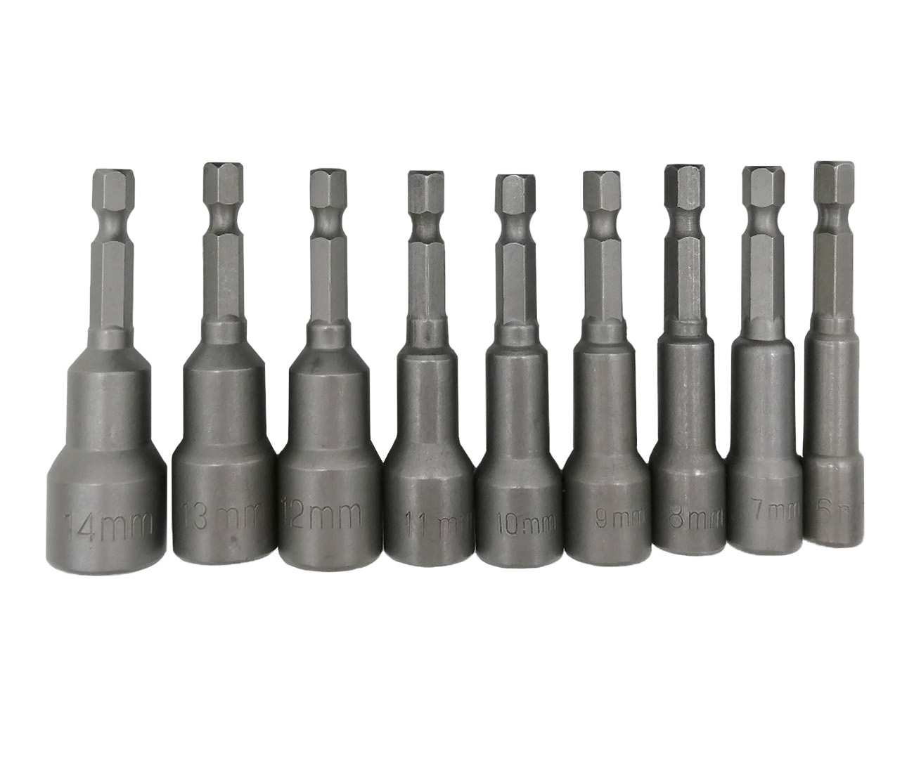 4049 PPLS 強磁力 六角ソケットビットセット 6mm～14mm ボルト用 マグネット付き 電動ドライバー対応 9本組