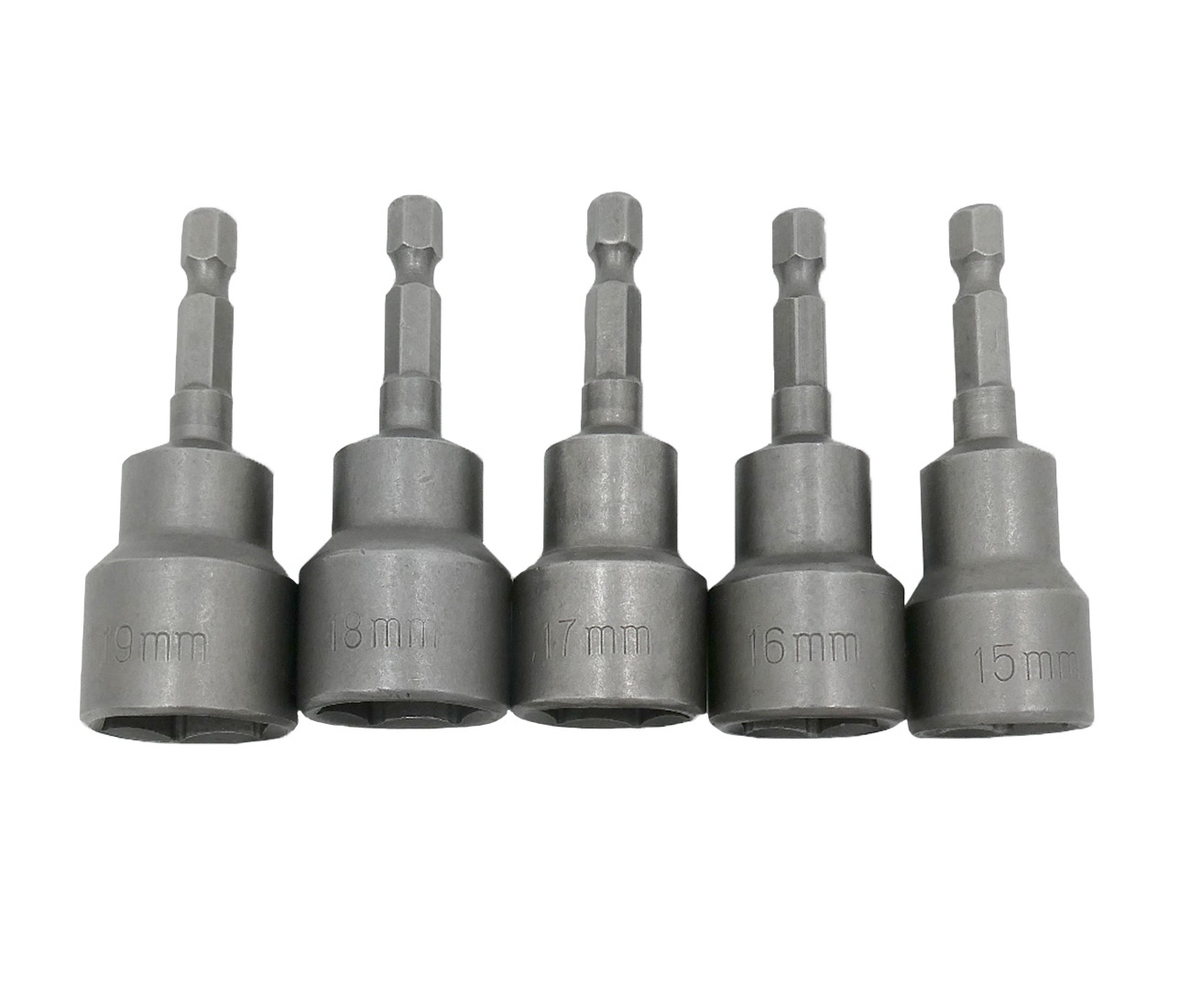 4050 PPLS 強磁力 六角ソケットビットセット 15mm～19mm ボルト用 マグネット付き 電動ドライバー対応 5本組