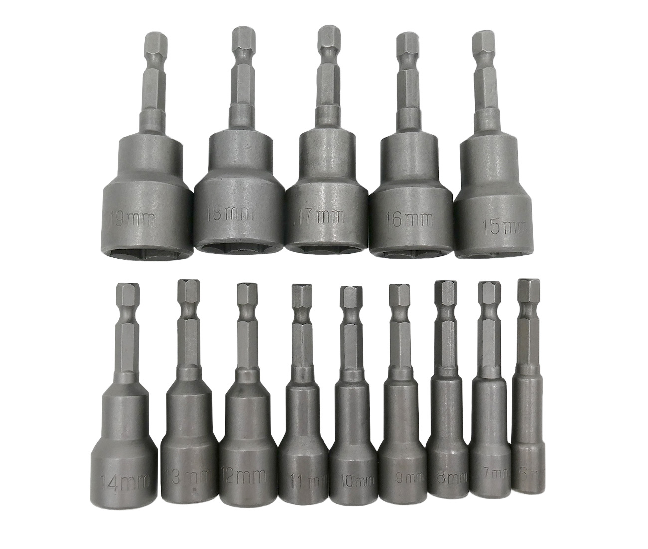 4051 PPLS 強磁力 六角ソケットビットセット 6mm～19mm ボルト用 マグネット付き フルセット 電動ドライバー対応  14本組