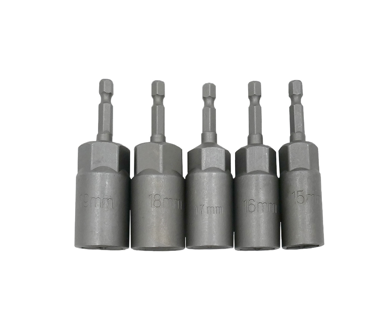 4053 PPLS 深型 六角ソケットビットセット 15mm～19mm ナット用 ロングタイプ 電動ドライバー対応 5本組