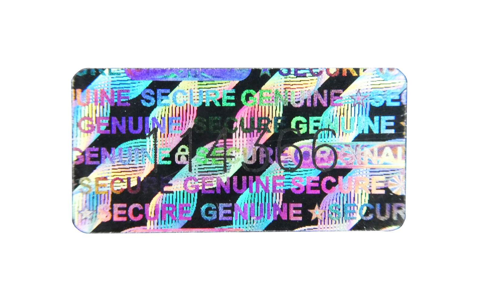 4141 PPLS シリアルナンバー入りVOIDラベル シルバー ホログラム反射 100枚 長方形 2×1cm